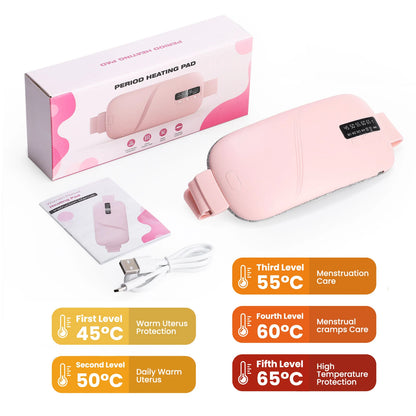 Coussin chauffant électrique masseur de crampes menstruelles ceinture femmes soins de la période dispositif de compression chaude Vibration abdominale ulter ceinture chauffante