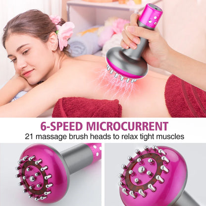 Brosse méridienne de Massage électrique, Anti-Cellulite, masseur corporel Guasha, lumière rouge, Vibration à microcourant, Machine de Drainage lymphatique
