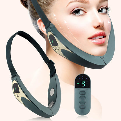Appareil de levage du visage, masseur vibrant amincissant, chauffage du visage, Double menton, ceinture de levage en forme de V, masseur à compresse chaude pour le visage