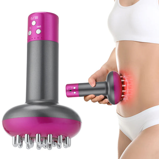 Brosse méridienne de Massage électrique, Anti-Cellulite, masseur corporel Guasha, lumière rouge, Vibration à microcourant, Machine de Drainage lymphatique
