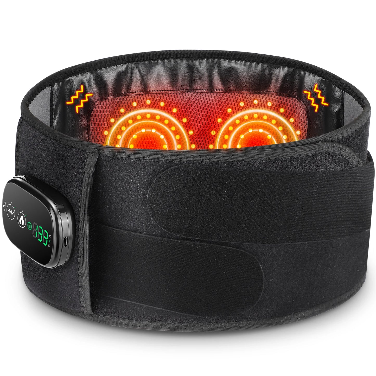 Ohio eur de taille chauffant électrique, nouvelle mise à niveau, ceinture de soutien, vibration, compression chaude, ceinture de renfort, relaxation dorsale, réglage à 3 vitesses