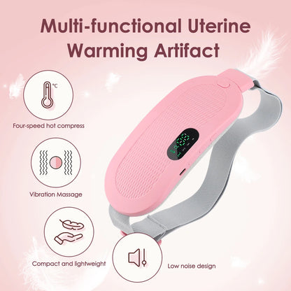 Coussin chauffant électrique masseur de crampes menstruelles ceinture femmes soins de la période dispositif de compression chaude Vibration abdominale ulter ceinture chauffante