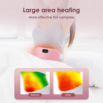 Coussin chauffant électrique masseur de crampes menstruelles ceinture femmes soins de la période dispositif de compression chaude Vibration abdominale ulter ceinture chauffante