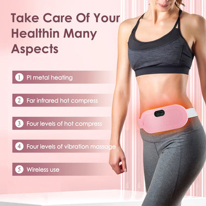 Coussin chauffant électrique masseur de crampes menstruelles ceinture femmes soins de la période dispositif de compression chaude Vibration abdominale ulter ceinture chauffante