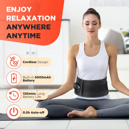 Ohio eur de taille chauffant électrique, nouvelle mise à niveau, ceinture de soutien, vibration, compression chaude, ceinture de renfort, relaxation dorsale, réglage à 3 vitesses