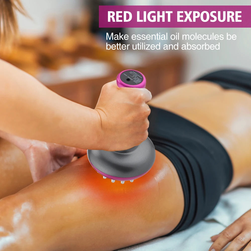 Brosse méridienne de Massage électrique, Anti-Cellulite, masseur corporel Guasha, lumière rouge, Vibration à microcourant, Machine de Drainage lymphatique