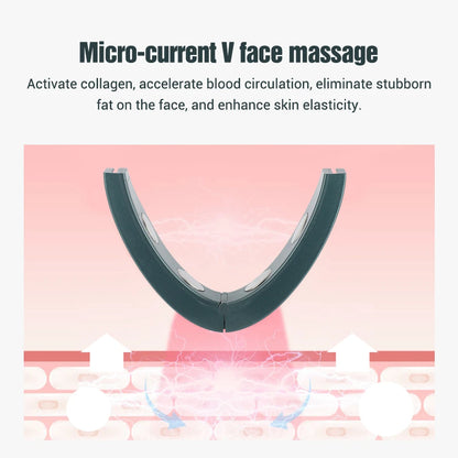 Appareil de levage du visage, masseur vibrant amincissant, chauffage du visage, Double menton, ceinture de levage en forme de V, masseur à compresse chaude pour le visage