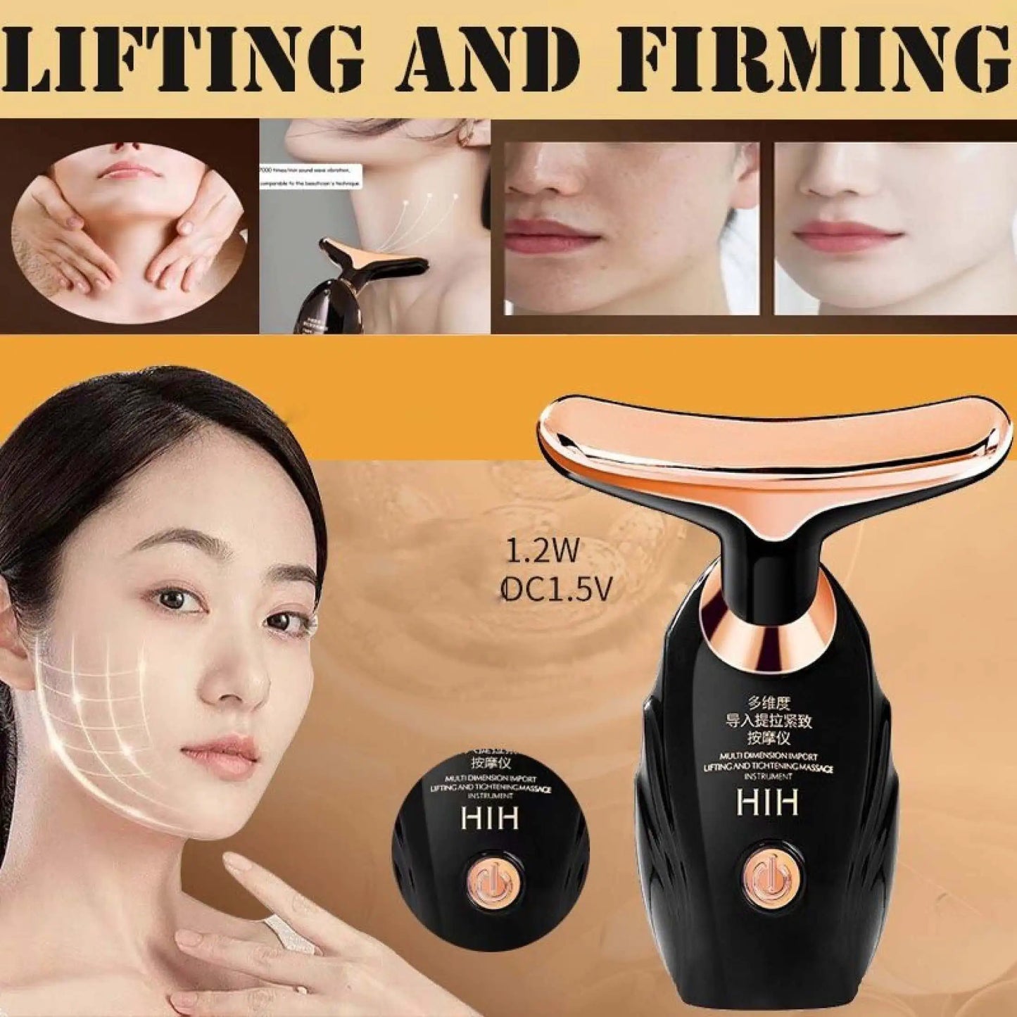 Appareil de Lifting du visage, Massage du cou et des yeux, introducteur, rajeunissement de la peau à microcourant, dispositif de beauté Anti-vieillissement, masseur pour le visage