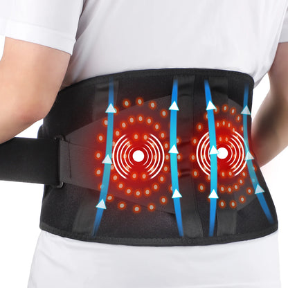 Ohio eur de taille chauffant électrique, nouvelle mise à niveau, ceinture de soutien, vibration, compression chaude, ceinture de renfort, relaxation dorsale, réglage à 3 vitesses