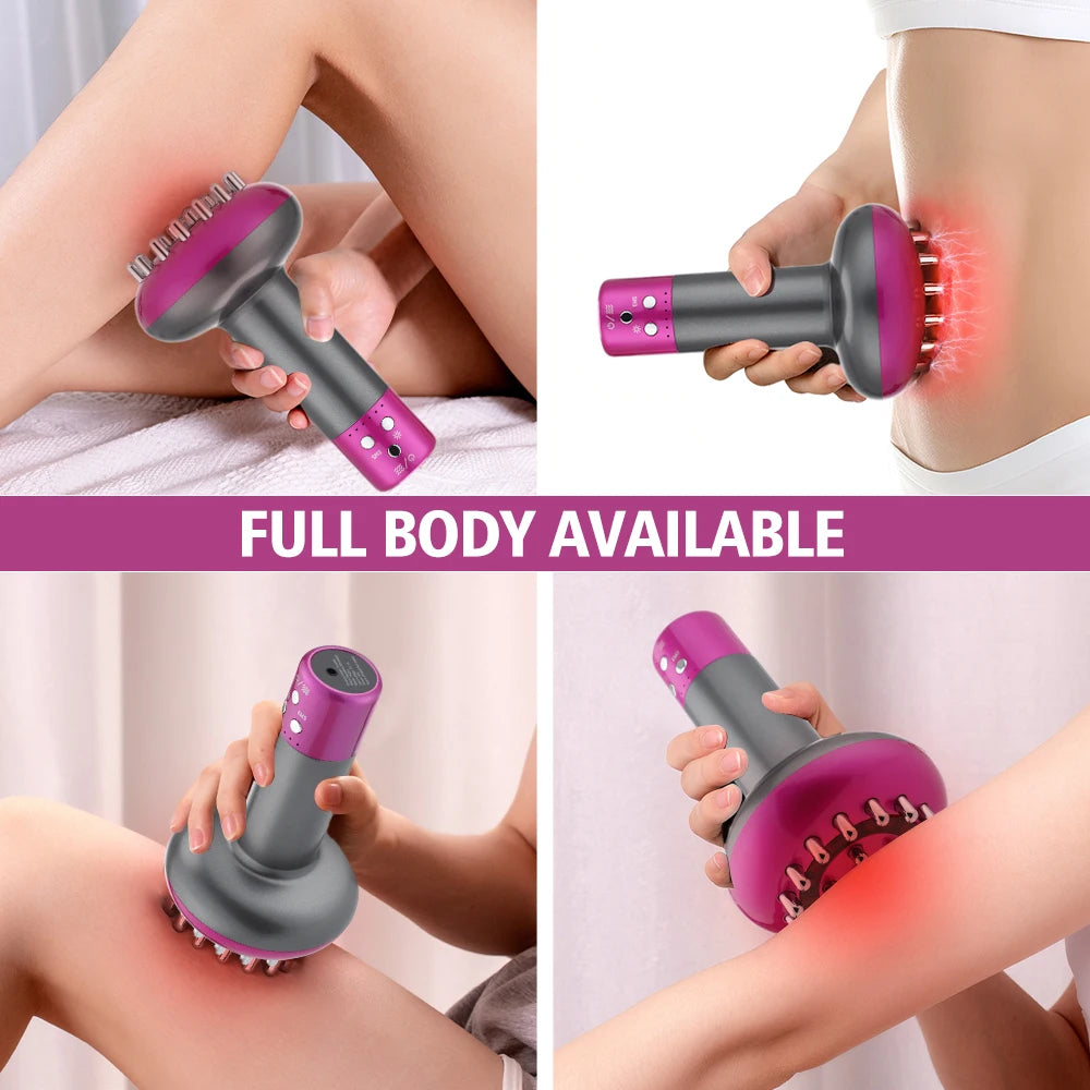Brosse méridienne de Massage électrique, Anti-Cellulite, masseur corporel Guasha, lumière rouge, Vibration à microcourant, Machine de Drainage lymphatique