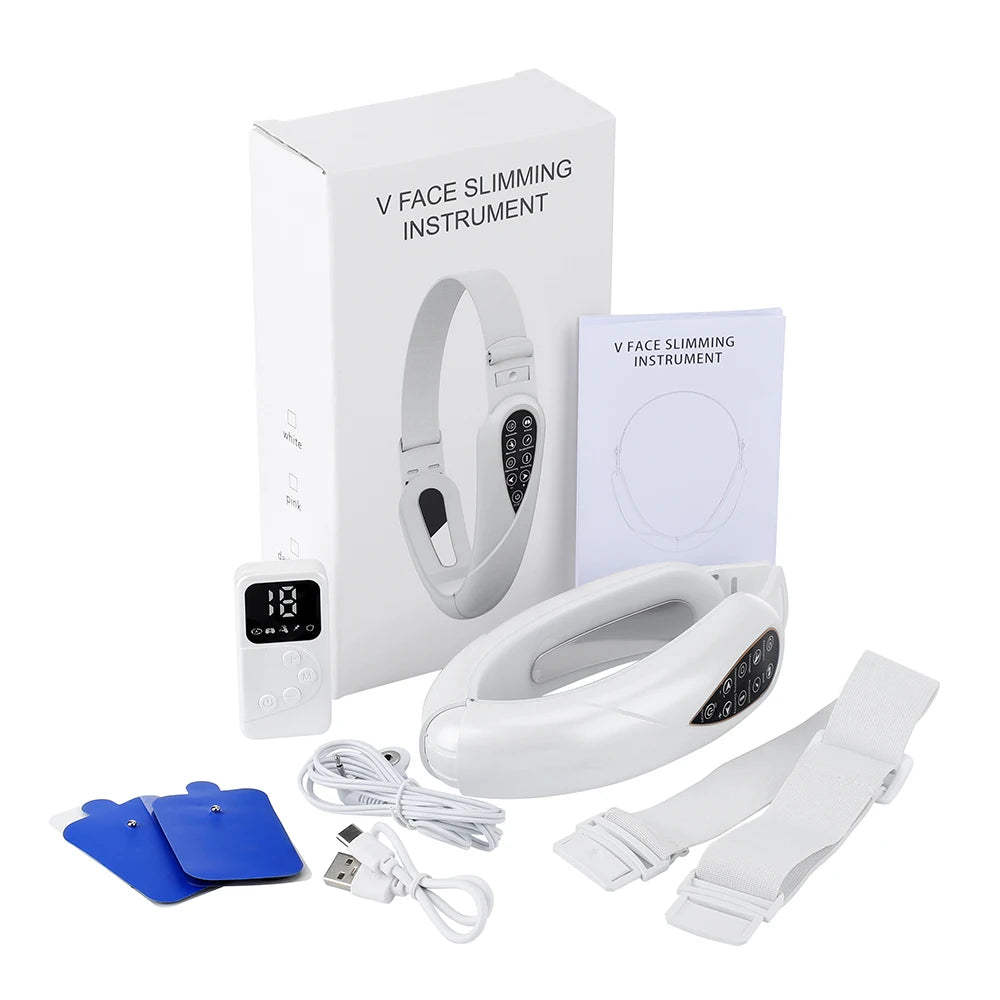 Appareil de Lifting du visage, lumière rouge, rajeunissement de la peau, masseur du visage en V, Double menton, avec télécommande, Instrument de beauté du visage