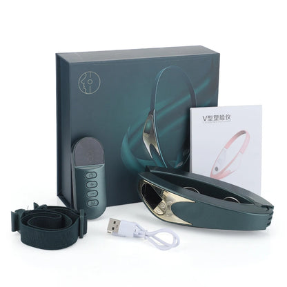 Appareil de levage du visage, masseur vibrant amincissant, chauffage du visage, Double menton, ceinture de levage en forme de V, masseur à compresse chaude pour le visage