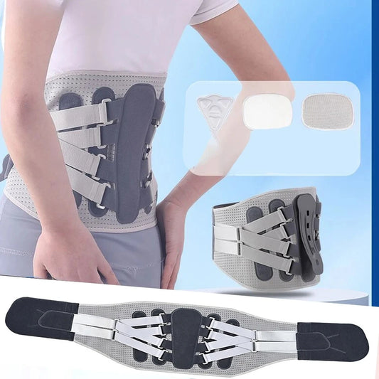 Attelle lombaire pour soulager les douleurs dans le bas du dos – Support réglable à 8 points avec ceinture de soutien lombaire bionique en aluminium