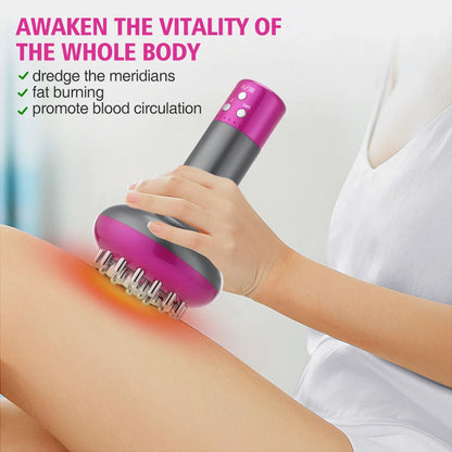 Brosse méridienne de Massage électrique, Anti-Cellulite, masseur corporel Guasha, lumière rouge, Vibration à microcourant, Machine de Drainage lymphatique