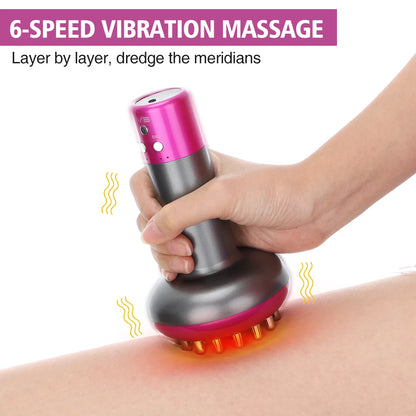 Brosse méridienne de Massage électrique, Anti-Cellulite, masseur corporel Guasha, lumière rouge, Vibration à microcourant, Machine de Drainage lymphatique