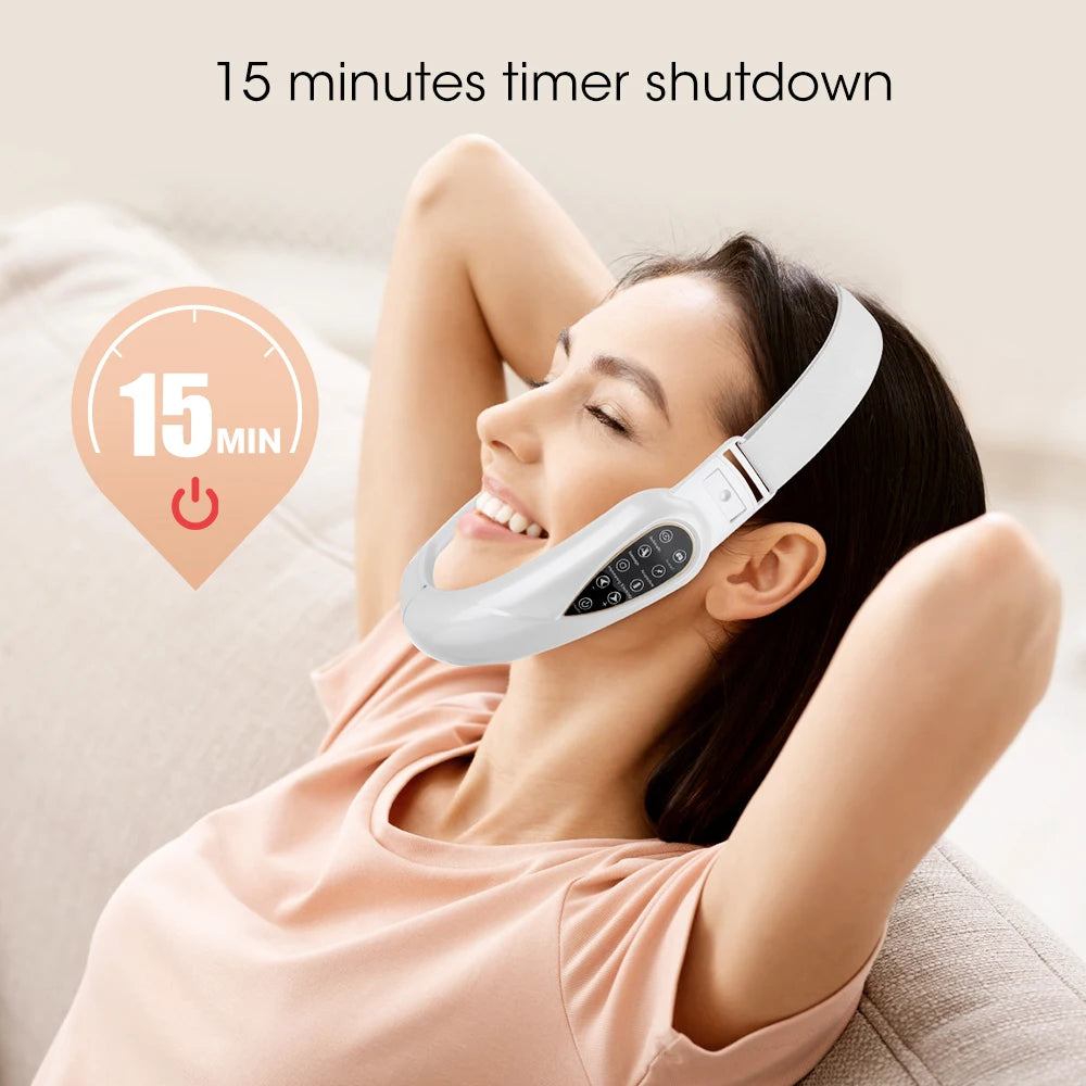 Appareil de levage du visage, thérapie photonique LED, masseur amincissant par vibrations, Double menton en V, Machine à ceinture de levage des joues en forme de visage