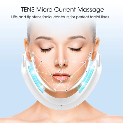 Appareil de Lifting du visage, lumière rouge, rajeunissement de la peau, masseur du visage en V, Double menton, avec télécommande, Instrument de beauté du visage