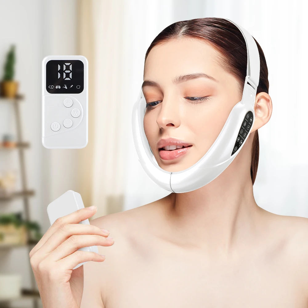 Appareil de levage du visage, thérapie photonique LED, masseur amincissant par vibrations, Double menton en V, Machine à ceinture de levage des joues en forme de visage