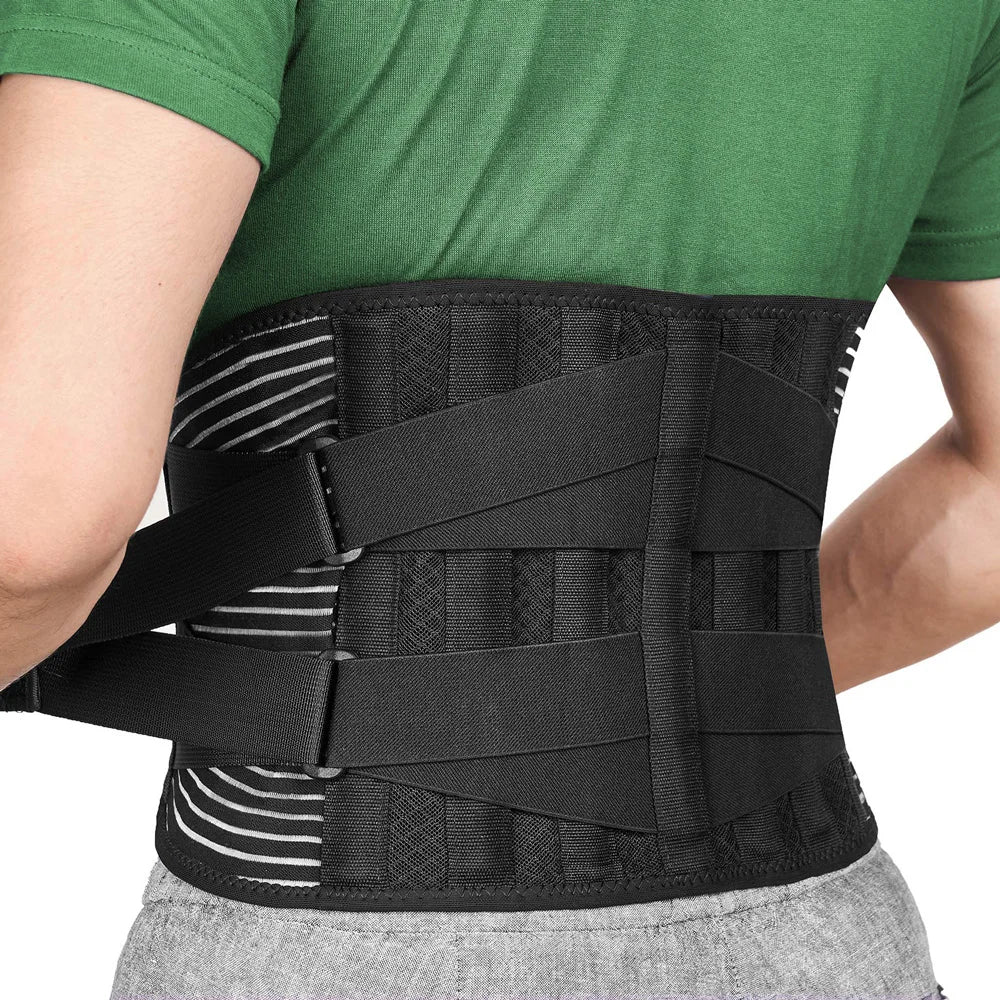 Bretelles arrière ceinture de taille hommes femmes travail soulagement des douleurs dans le bas du dos respirant anti-dérapant colonne vertébrale ceinture de soutien lombaire
