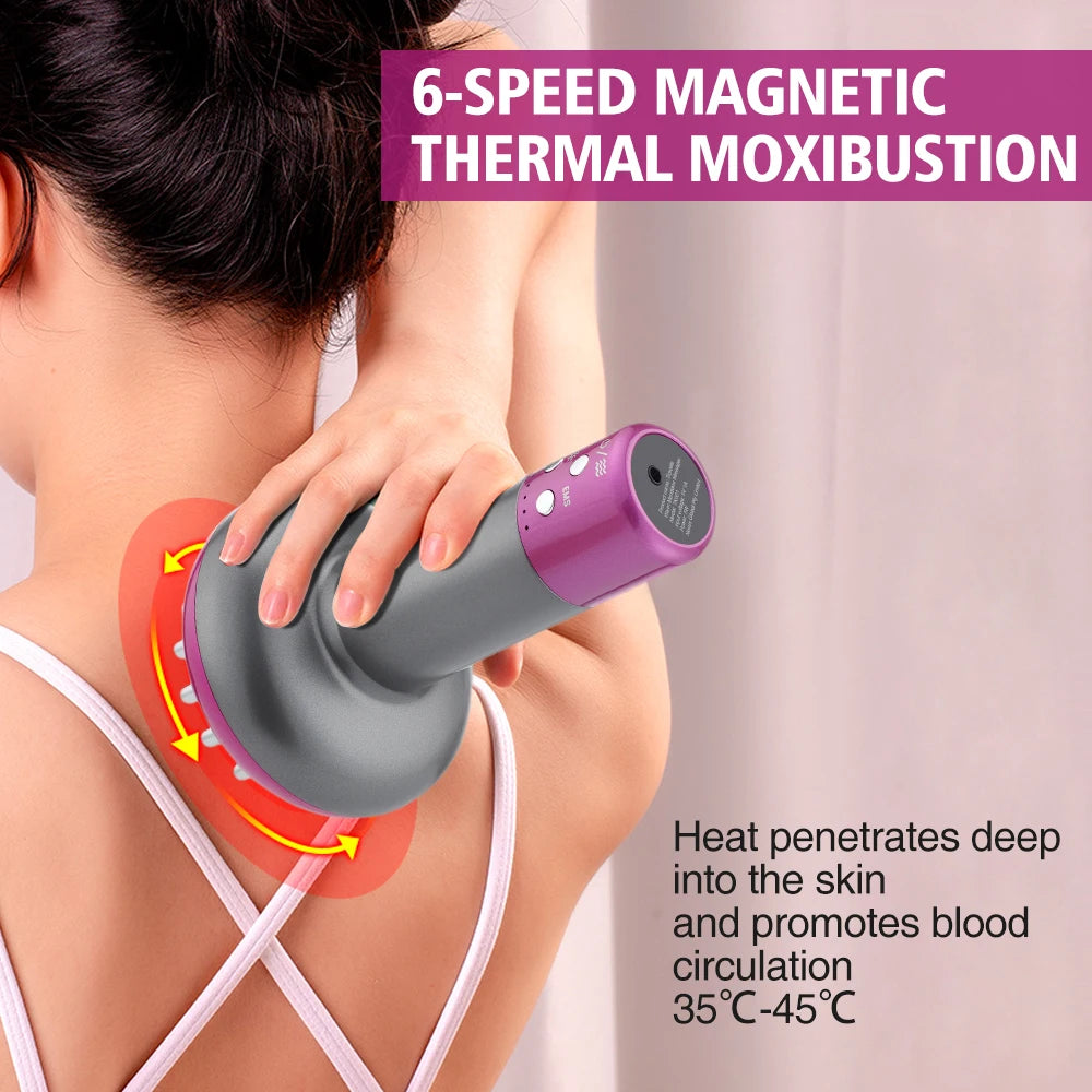 Brosse méridienne de Massage électrique, Anti-Cellulite, masseur corporel Guasha, lumière rouge, Vibration à microcourant, Machine de Drainage lymphatique
